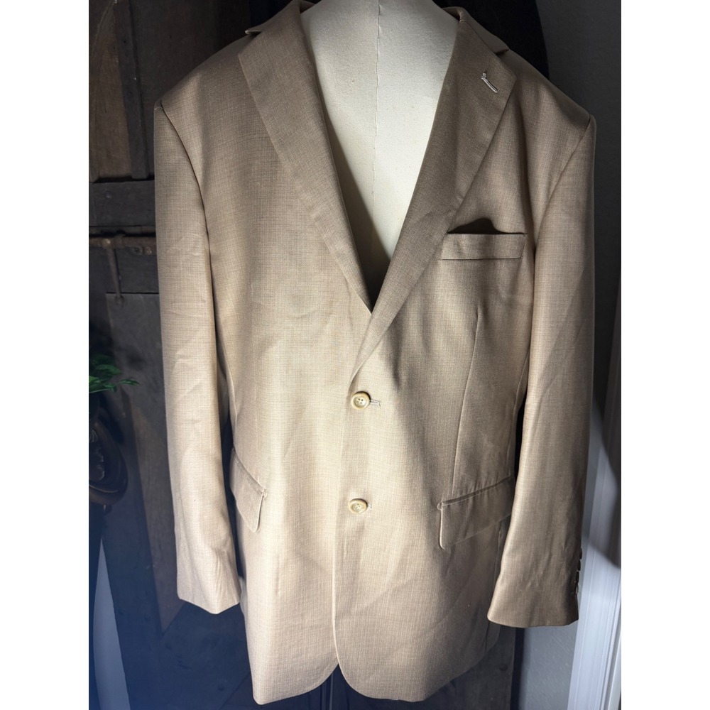 Vinci Designed In Italy Blazer Sport Coat Tan Textured Professional